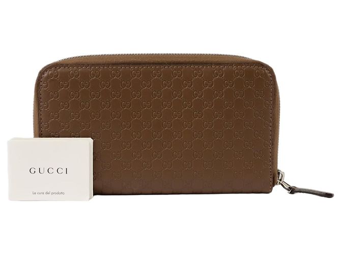 Gucci Portafoglio lungo Microsima Marrone