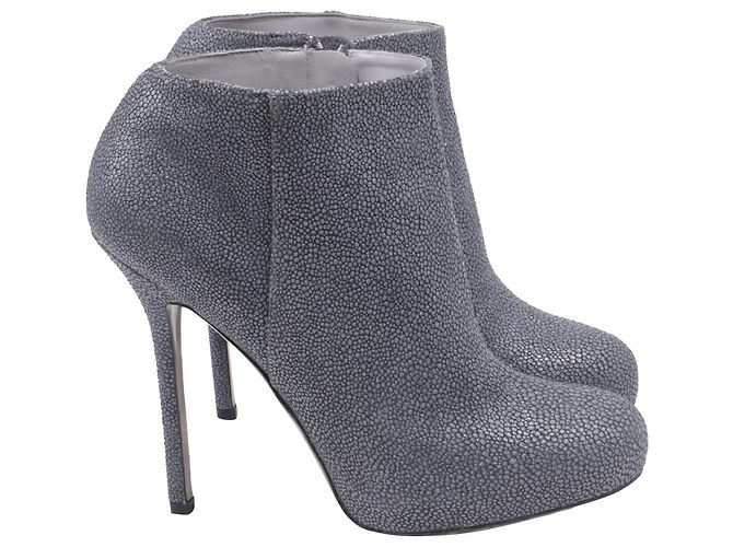 Sergio Rossi Ankle Boots in Grey Leather