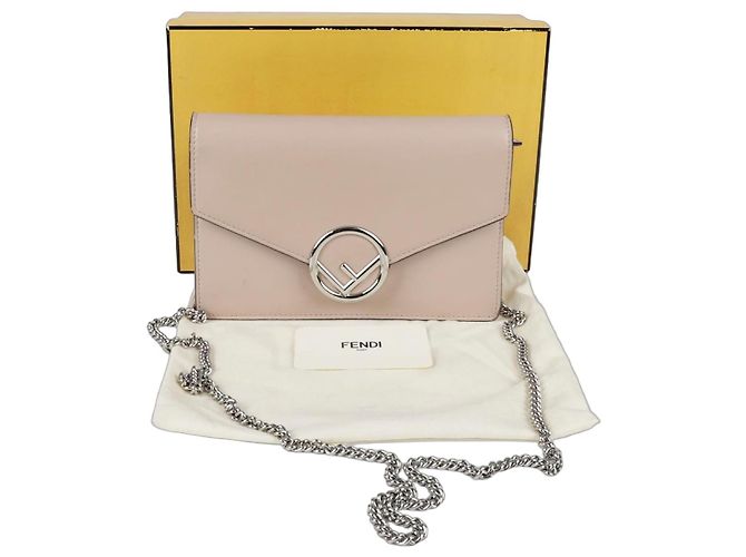 Fendi Borsa a tracolla con catena e logo Rosa 