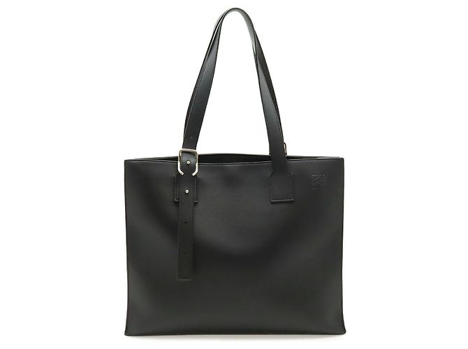 Sac tote de couro com fivela Anagram Loewe Preto