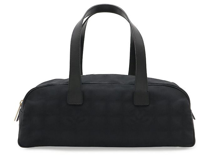 Mini borsa Boston in jacquard di nylon e pelle Chanel Nero