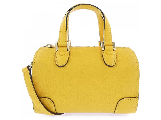 Bolsa de ombro Valextra Babila em couro de bezerro macio Amarelo