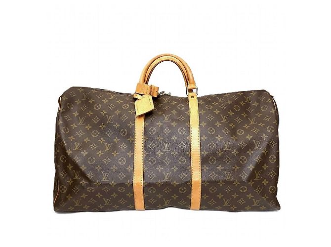 Bolsa Boston Louis Vuitton Keepall em Canvas Monogram Metálico Bronze