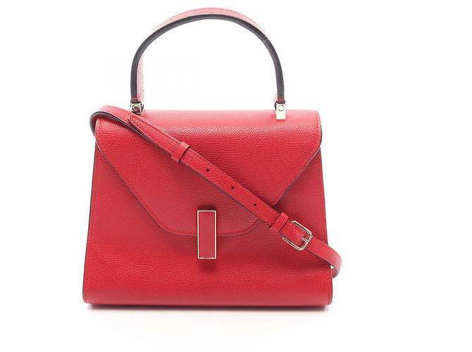Mini Iside Valextra Bolsa de ombro 2way em couro Vermelho