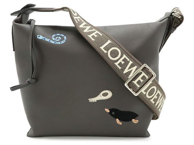 Borsa a tracolla piccola Cubi in pelle Loewe Grigio