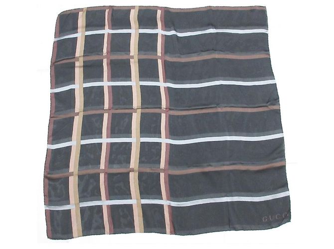 Gucci Seidenschal mit Karomuster Schwarz