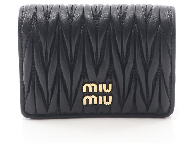 Cartera de cuero matelassé Miu Miu Negro