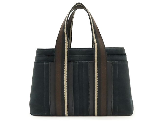 Hermès Bolsa Tote Hermes Troca HorizontalPM em lona e couro Preto