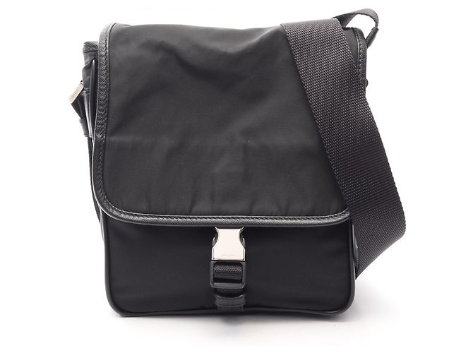 Borsa a tracolla PRADA VIAGGIO in nylon e pelle Saffiano Nero