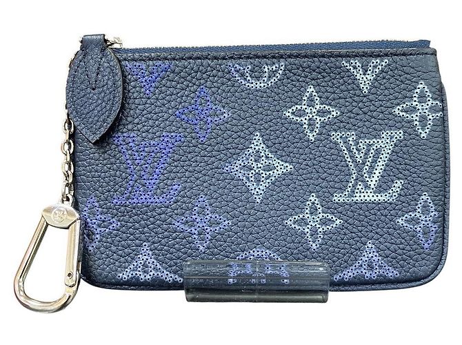 Louis Vuitton Mahina Leather Coin Case Blue