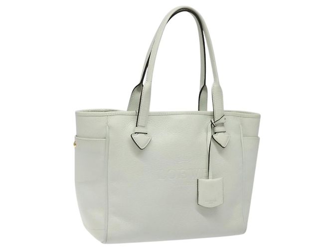 Loewe Heritage Tote aus Leder Weiß