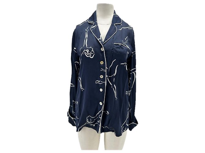 Autre Marque Camicia blu navy stampata