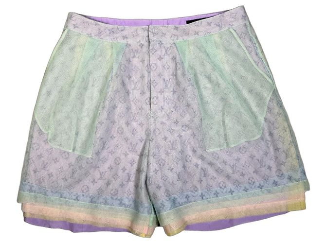 Pantaloncini Louis Vuitton Monogram Multicolore Porpora Verde chiaro
