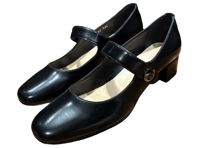 Dior Black Leather Mary Jane Heels