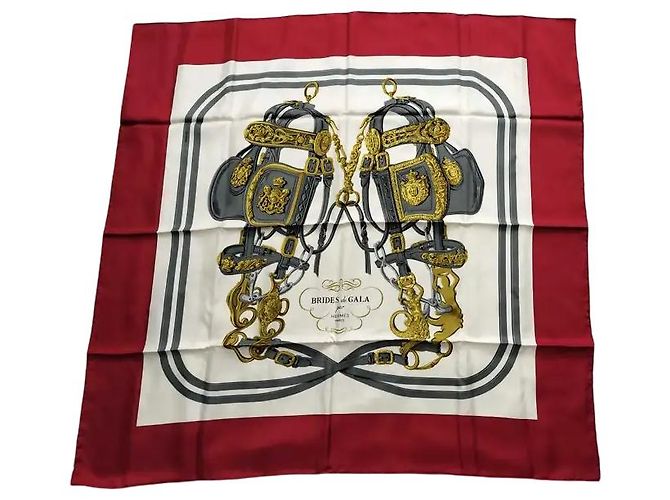 Hermès Hermes Carré 90 Seta multicolore 90 x 90 Rosso