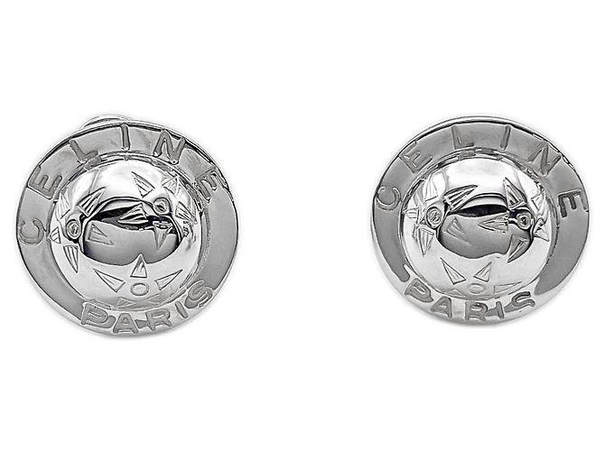 Céline Orecchini a clip Celine Vintage Silver Star Ball Argento