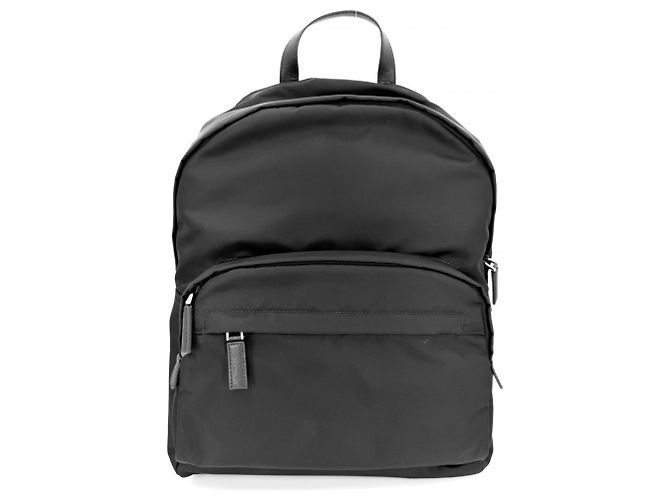 Prada Black Nylon Backpack with Silver Hardware