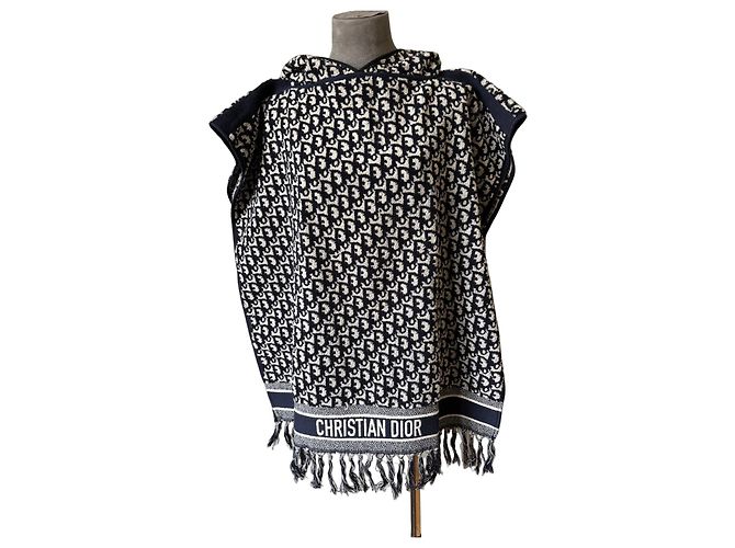 Poncho Christian Dior Monogram Preto Branco