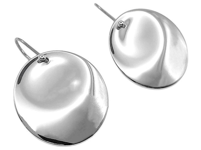 Tiffany & Co Orecchini Tiffany Round Plate Drop Argento
