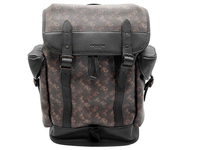 Coach Hitch Rucksack Schwarz Braun Leder
