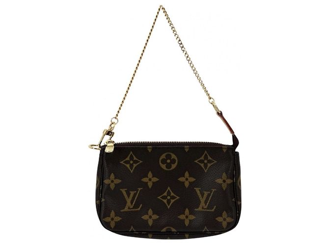 Louis Vuitton Monogram Mini Pochette Accessoires Braun