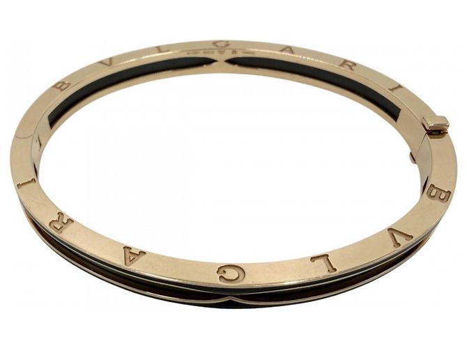 Bulgari Bvlgari B-zero 1 Open Bangle Bracelet Black Golden