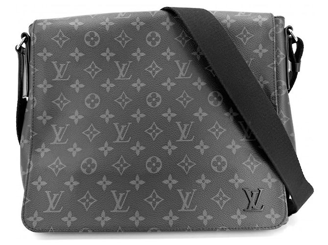 Louis Vuitton Men's Monogram Eclipse District MM Messenger Bag Black