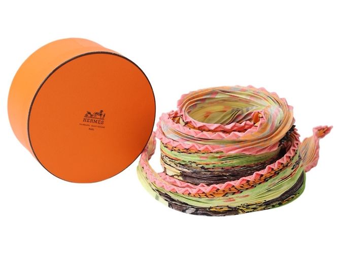 Hermès Sciarpa in seta multicolore Hermes Arancione 