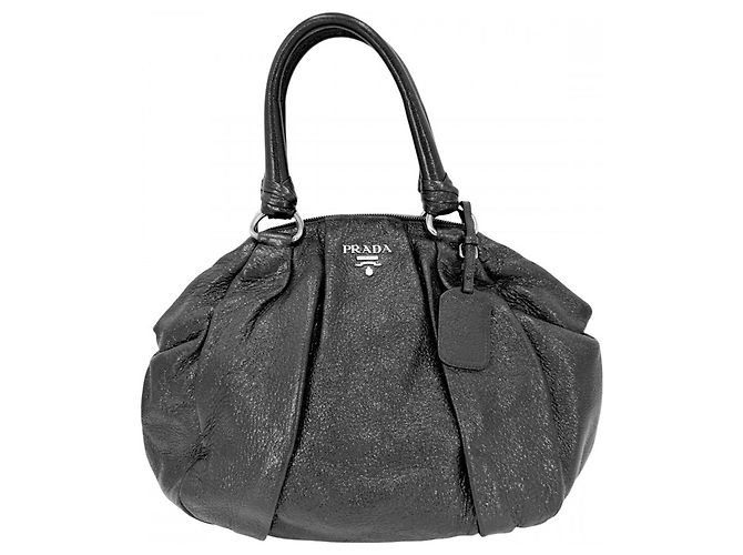 Prada Black Leather Tote Bag