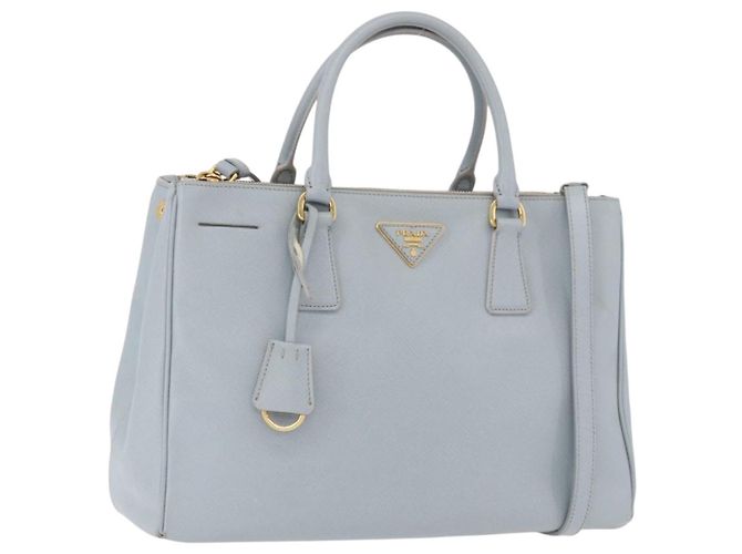 Borsa PRADA Saffiano 2way Azzurro chiaro Oro Auth 190596V D'oro Blu chiaro