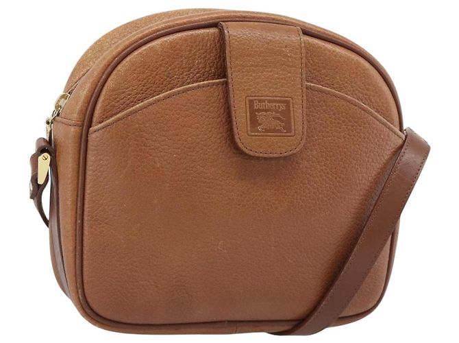 Borsa a tracolla Burberry in pelle marrone oro Auth 190582 D'oro