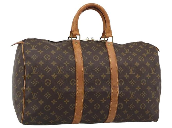LOUIS VUITTON Bolsa Boston Monogram Keepall 45 M41428 LV Auth 189980 Monograma