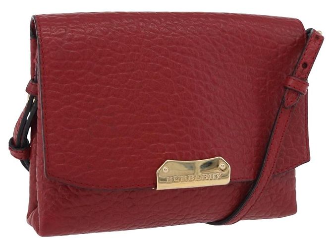 Borsa a Spalla BURBERRY in Pelle Rossa e Oro Auth ka5014A Rosso D'oro