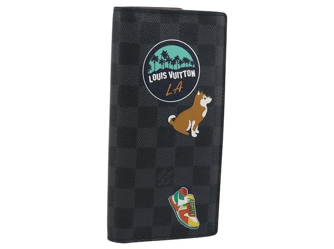 LOUIS VUITTON Damier Graphite Porte Feuille Brother Long Wallet LV Auth 189789M Damier ebene