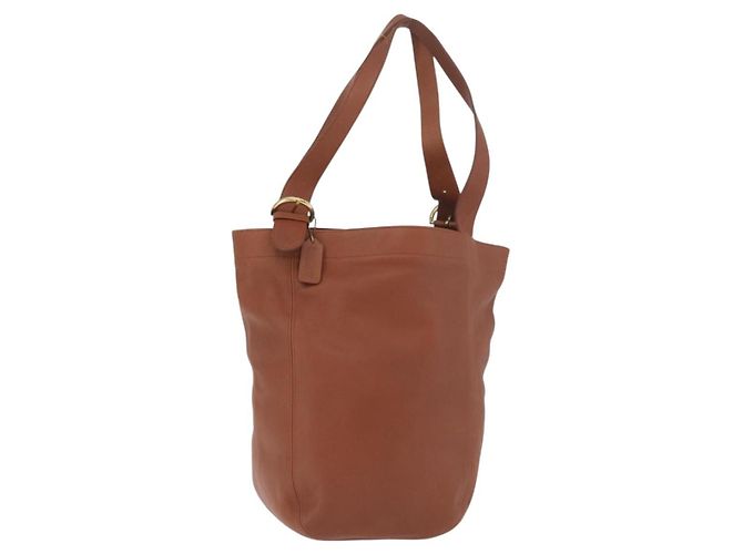 Borsa Tote Coach in pelle marrone oro Auth 190783 D'oro
