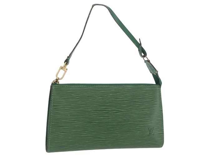 LOUIS VUITTON Epi Pochette Accessoires Pouch Green M52984 LV Auth BA13285