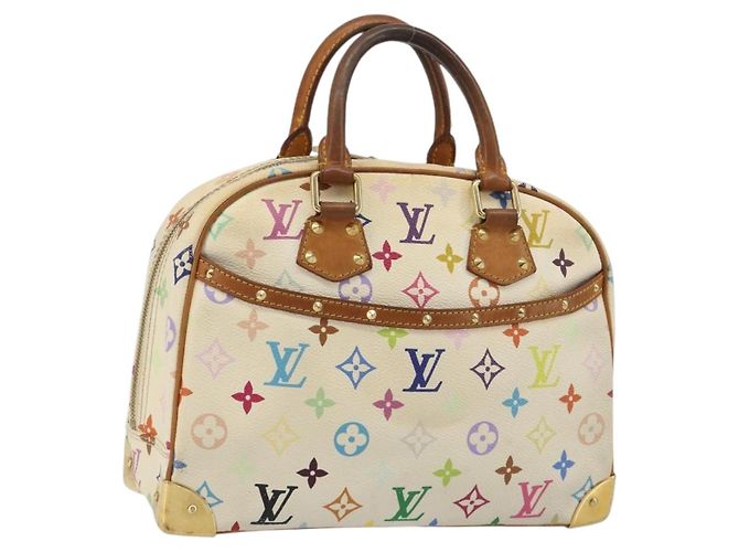 LOUIS VUITTON Borsa Monogram Multicolor Trouville Bianca M92663 LV Auth 189689 Bianco
