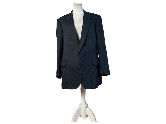 Vintage Dior Men's Wool Blend Blazer Dark Grey XL