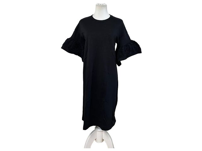 Chloé Vintage Chloe Baumwollkleid Schwarz XS