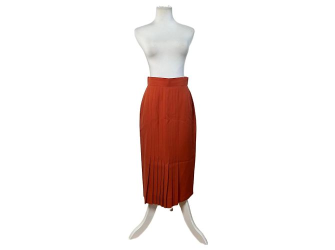Vintage Dior Wool Skirt Rust L Red