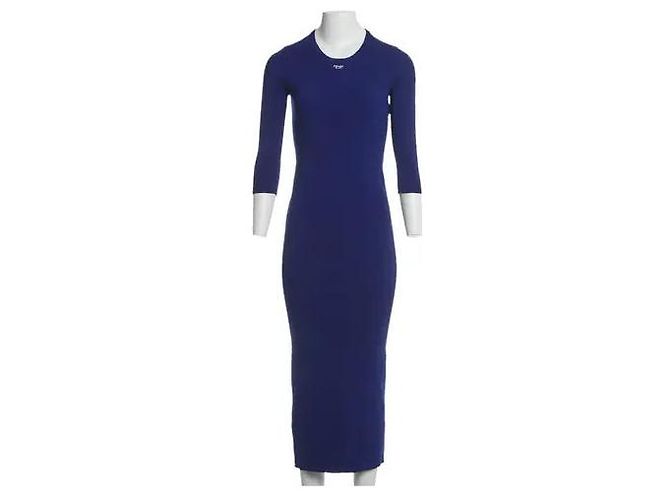 Vestido Largo Ajustado Prada Azul