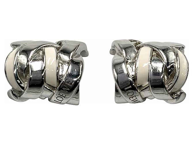 Pendientes Nest para mujer Loewe Plata Blanco 