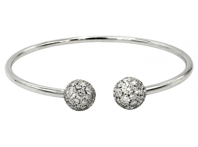 Pulseira charm Tiffany & Co. em ouro branco 18K e diamantes Prata