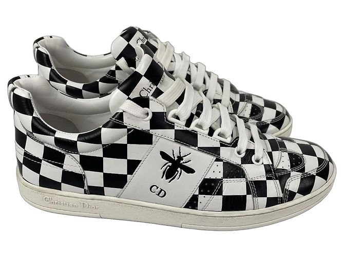 Sneakers in pelle Christian Dior D-BEE Check Nero Bianco