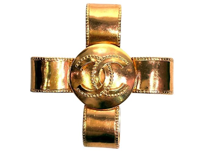 Spilla Chanel Coco Mark Cross Ribbon D'oro
