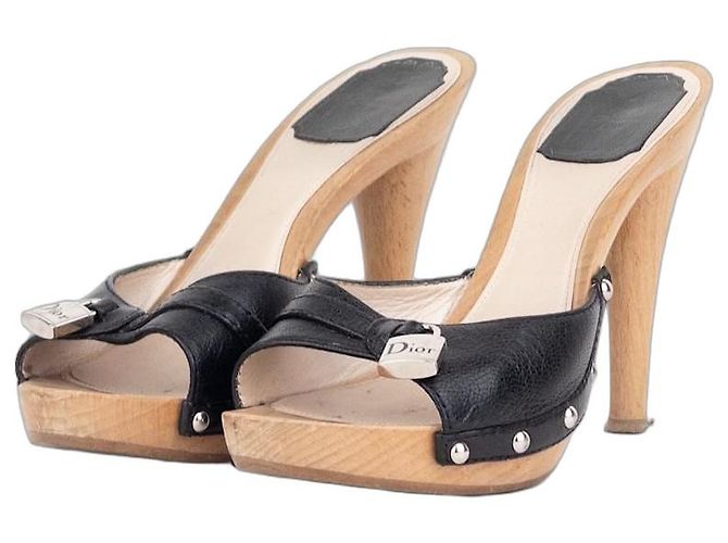Dior by Galliano 2000s Padlock Charm Mule Heels