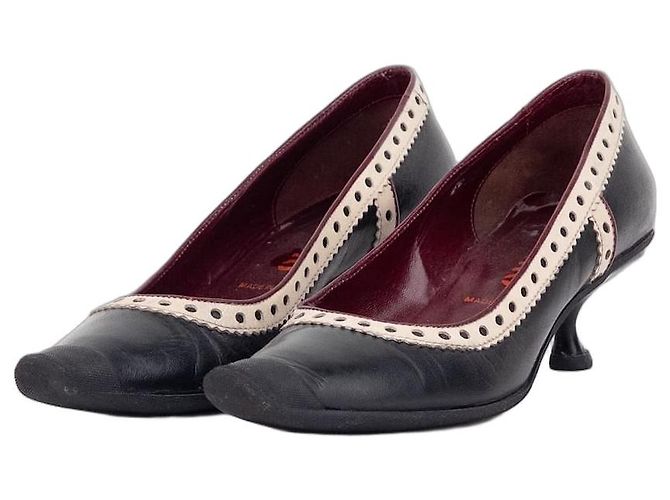 Miu Miu SS99 Brogueing Rubber Toe Cap Pump Kitten Heels