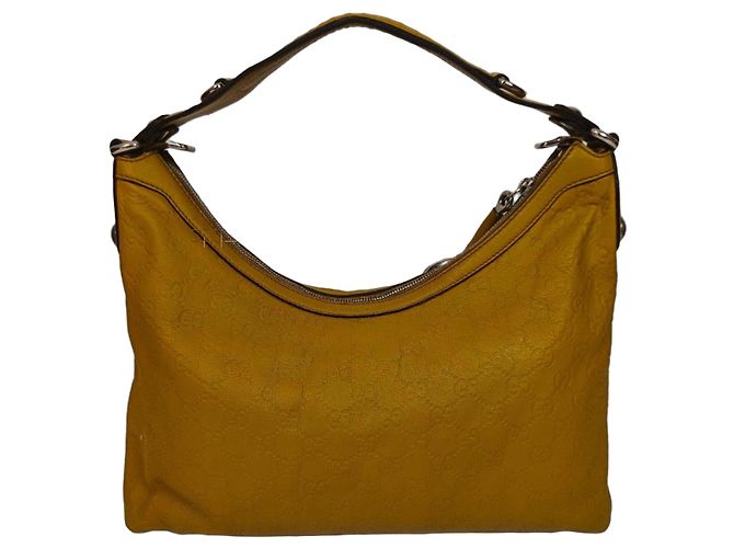 Borsa Gucci Charmy Hobo Monogram in pelle gialla Giallo