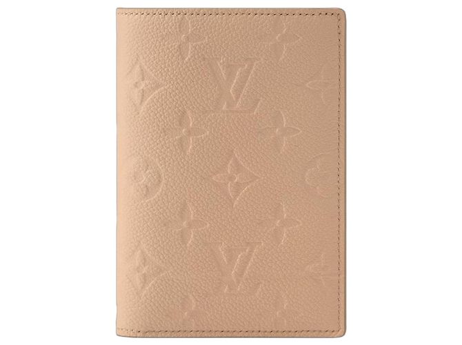 Louis Vuitton Monogram Empreinte Passport Holder Beige