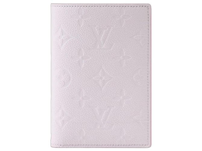 Louis Vuitton Monogram Empreinte Passport Holder Pink White